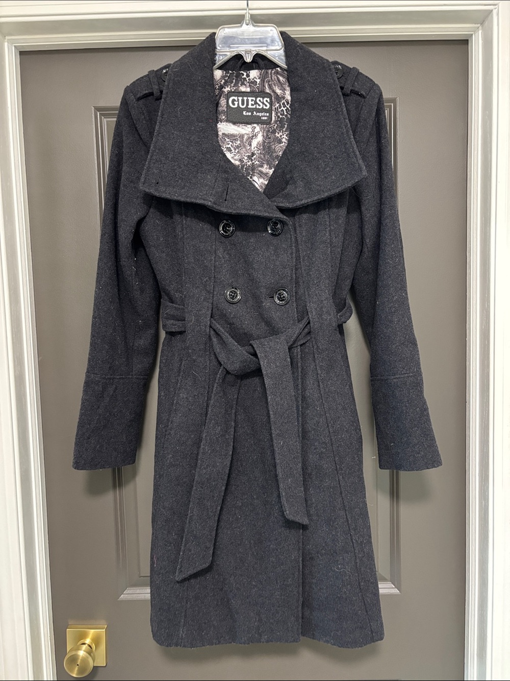 GUESS grey belted jacket S